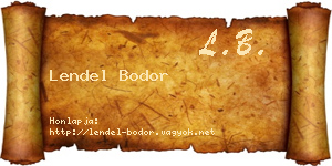 Lendel Bodor névjegykártya